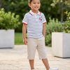 Áo polo kẻ sọc xanh navy