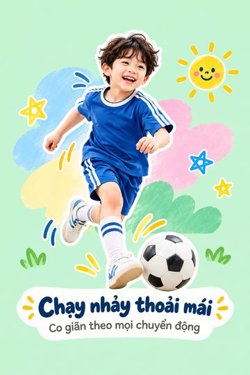 Chạy nhảy thoải mái, co giãn theo mọi chuyển động