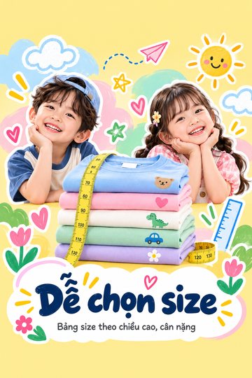 Dễ chọn size, bảng size theo chiều cao cân nặng