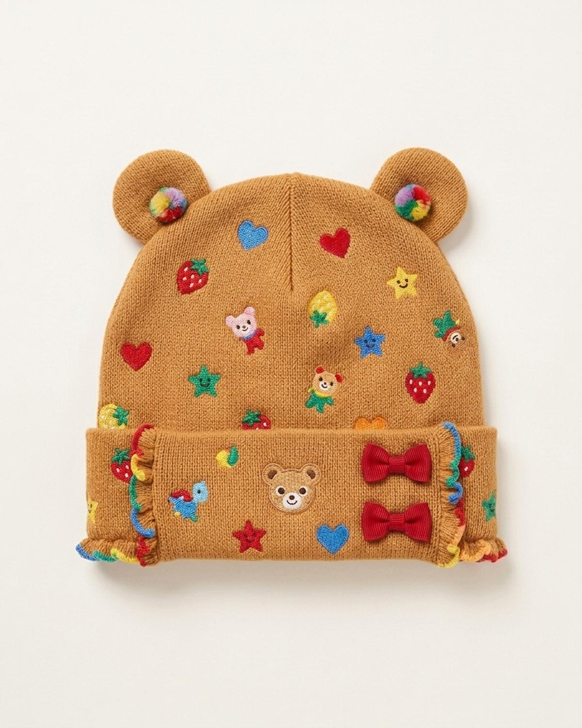 Mũ len beanie tai gấu