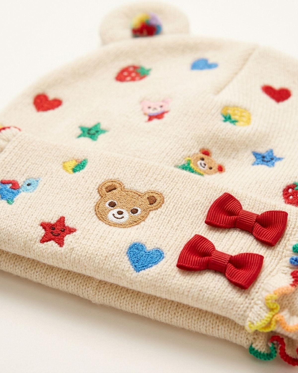 Mũ len beanie tai gấu